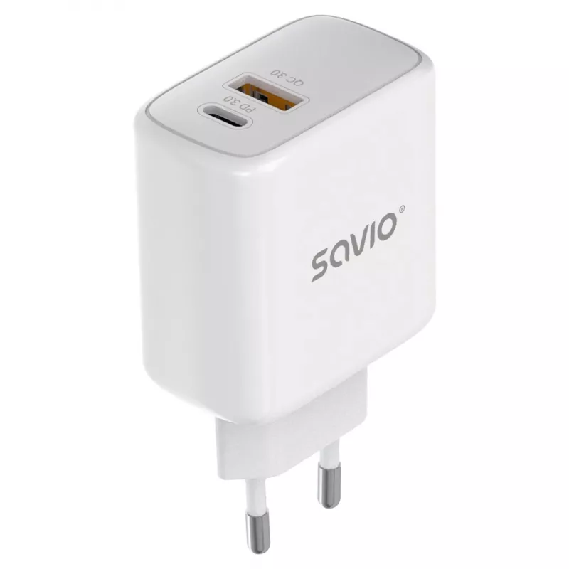 Carregador para dispositivos móveis Savio LA-12 Universal Branco AC Carregamento rápido Interior