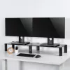 Suporte para monitor MACLEAN MC-936 braço duplo, carga máxima 20 kg, base em vidro temperado