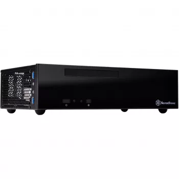SilverStone MILO ML09 - Desktop - Mini-ITX - sem fonte de alimentação (SFX12V) - preto - USB/áudio (SST-ML09B)