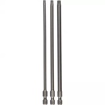 Ponta de aparafusar extra dura para aço inoxidável, madeira macia 3 unidades Torx T20, T25, T30 sextavado interior