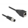 Cabo adaptador DeLOCK M12 codificação D de 4 pinos conector macho para conector fêmea RJ45 50 cm