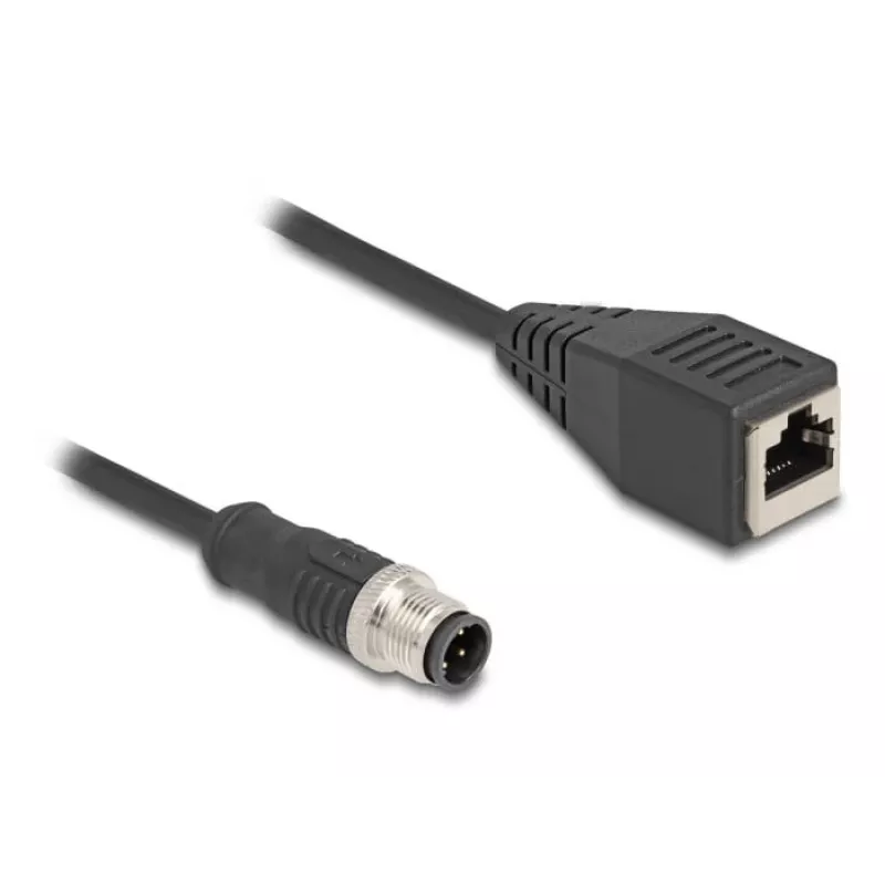Cabo adaptador DeLOCK M12 codificação D de 4 pinos conector macho para conector fêmea RJ45 50 cm