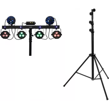 Conjunto de barra laser LED EUROLITE KLS Next com suporte de aço STV-60-WOT, preto