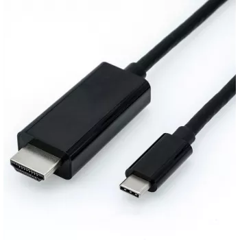 Cabo adaptador de vídeo USB Type-C HDMI preto ROLINE 11.04.5840 1 m