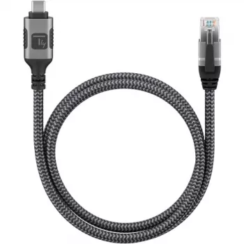 Cabo de rede Techly ICOC U3C-RJ45-010 prateado, preto 1 m Cat6 F/UTP (FTP)