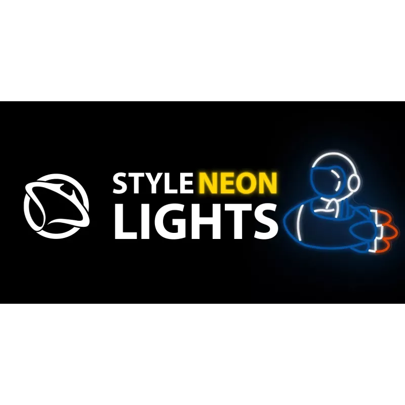 Luz néon decorativa MANTA SNL90MT Style Neon Lights — motivo astronauta em foguetão