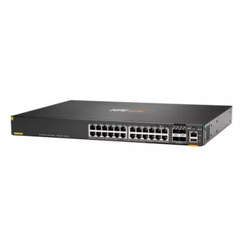 Hewlett Packard Enterprise HPE Aruba Networking CX 6200F 24G 4SFP+ switch - switch - distância máx. de empilhamento 10 km - L3 - gerido - 24 x 10/100/1000 + 4 x 100/1000/10G SFP+ - frontal