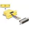 Conjunto de montagem DeLOCK D-Sub 25 pinos macho para RJ12 fêmea amarelo