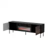 Móvel de TV cama meble CORTINA 180x40x60 cm preto/nogueira com lareira elétrica preta