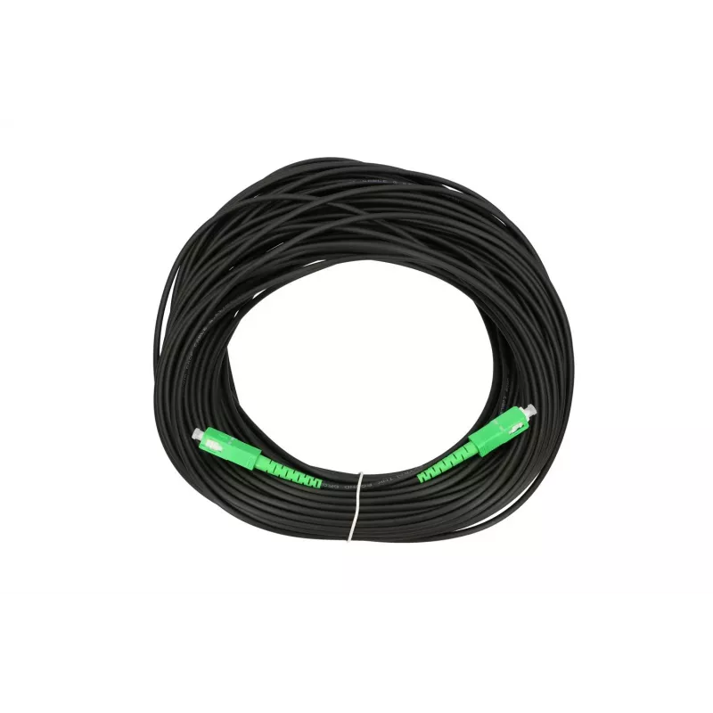 Patchcord Extralink SC/APC–SC/APC simplex, monomodo G.657A2, cabo de derivação redondo FTTH, 10 m