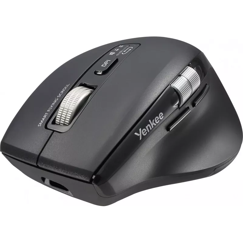 Rato sem fios YENKEE SPIN DUAL 2095BK — rato ótico compacto de modo duplo, modelo YMS 2095B SPIN