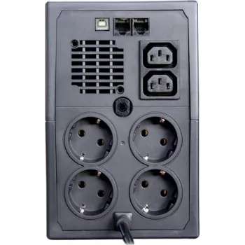 Fonte de alimentação ininterrupta ORVALDI ID2K0CH Line-Interactive 2 kVA / 1200 W, 24 V, baterias de 9 Ah, LCD, USB, compacto preto