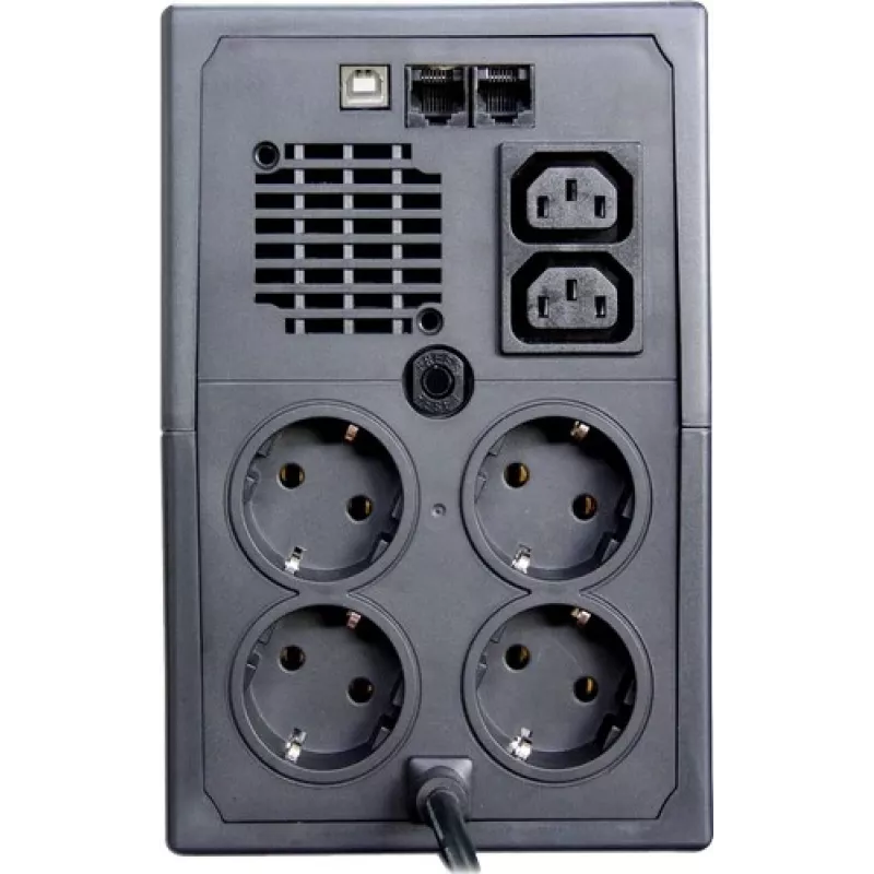 Fonte de alimentação ininterrupta ORVALDI ID2K0CH Line-Interactive 2 kVA / 1200 W, 24 V, baterias de 9 Ah, LCD, USB, compacto preto