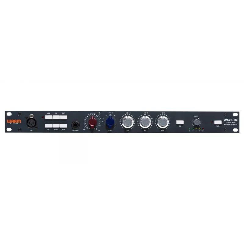 Pré-amplificador de áudio WARM AUDIO WA73-EQ — monofónico, preto, 20–20.000 Hz, 1200 Ω entrada, 115/230 V