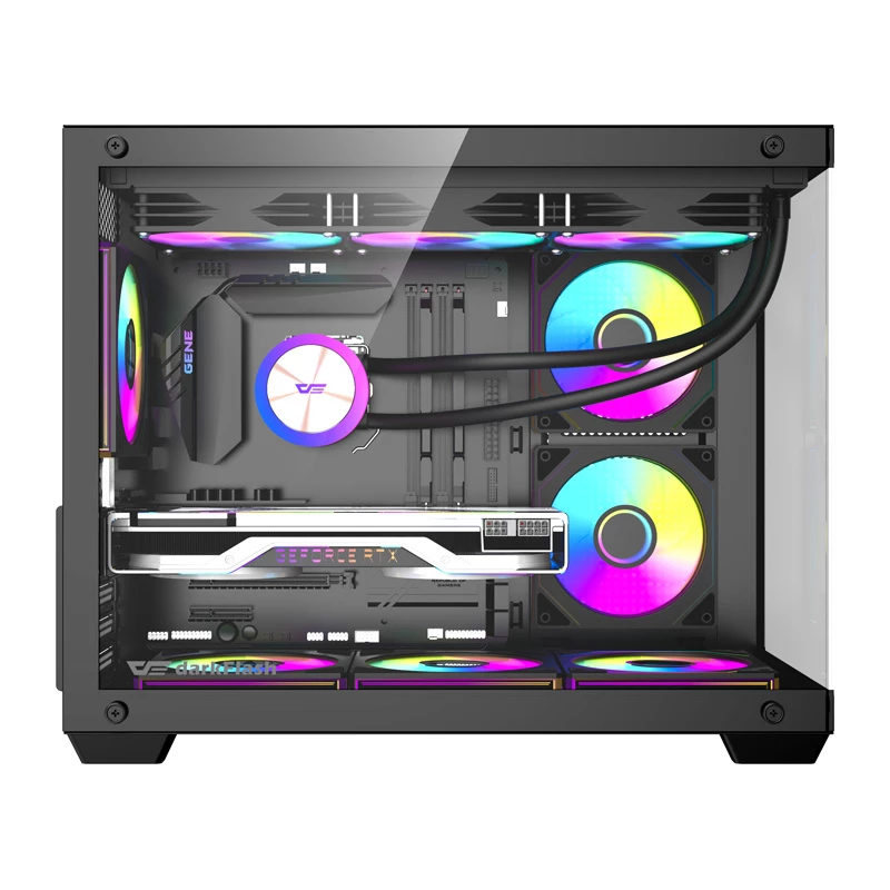 Caixa de computador DarkFlash B275 PRO (preta) com 6 ventoinhas pré-instaladas