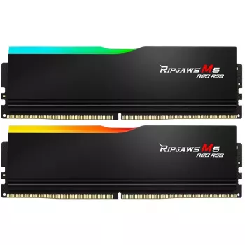 DIMM 64 GB DDR5-6000 (2x 32 GB) Dual-Kit, memória RAM preta, F5-6000J2836G32GX2-RM5NRK, Ripjaws M5 Neo, AMD EXPO