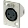 Neutrik NTR-NC3FP1 - -30 - 80 °C - preto - prateado - UL 94 HB - IEC 61076-2-103 - IP 40 - IEC 68-2-20 (NC3FP-1)