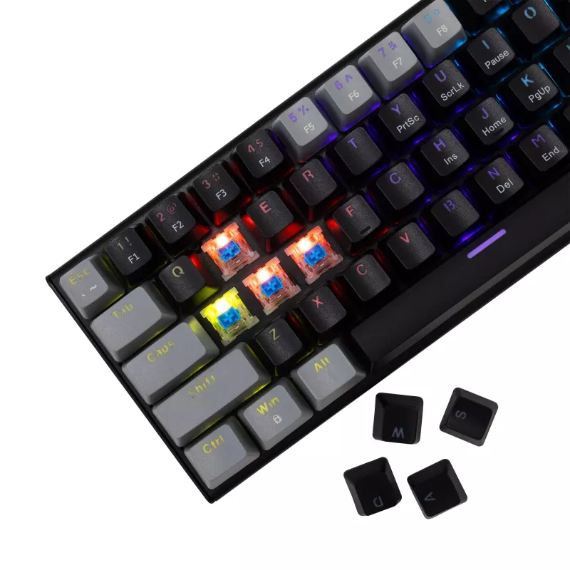 Teclado de gaming mecânico White Shark Wakizashi GK-002121V2 — estrutura preta/cinzenta, US Blue-Switches