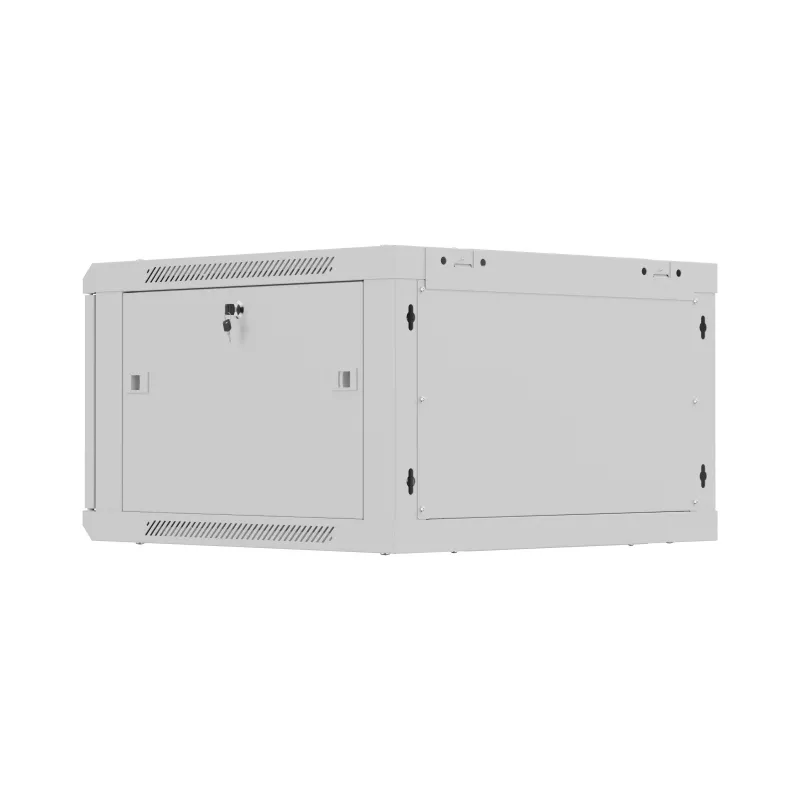 Armário rack 19 polegadas 6U 600x600 cinzento perfurado