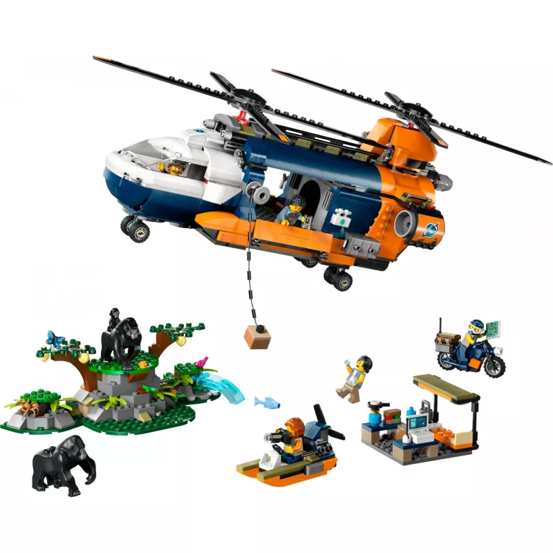 LEGO City 60437 Helicóptero de Exploração da Selva no Acampamento Base