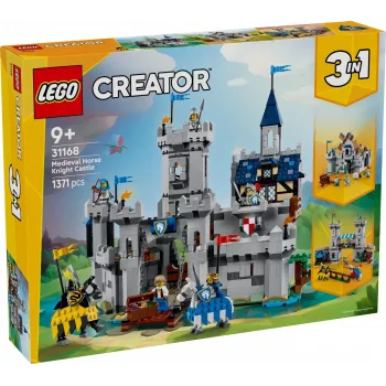 Brinquedo de construção LEGO Creator 3-in-1 conjunto Castelo Medieval dos Cavaleiros 31168 — 1371 peças, 6 minifiguras, a partir dos 9 anos
