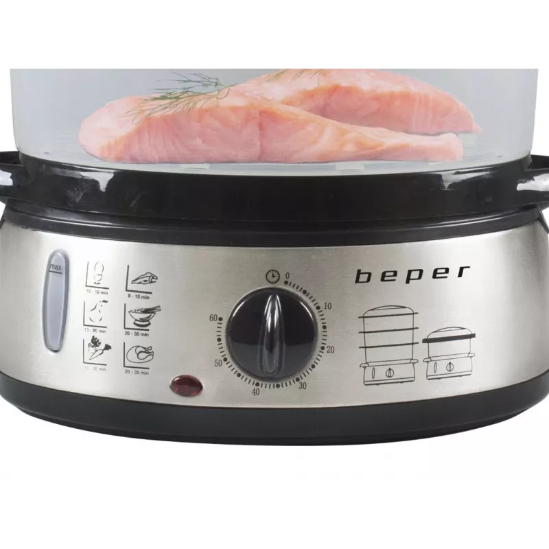 Vaporizador Beper BC.250 3 cestos bancada 800 W aço inoxidável