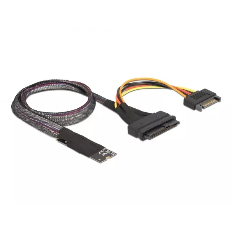 Adaptador DeLOCK M.2 Key M para U.2 SFF-8639 NVMe com cabo de 50 cm