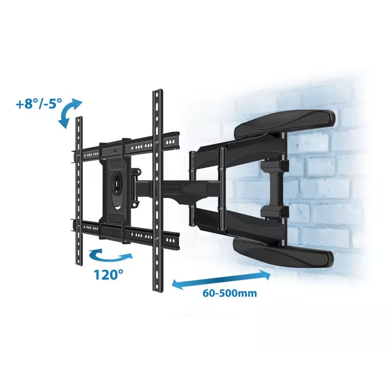 Suporte de parede ESPERANZA ERW021 para televisores de ecrã plano 40–85 polegadas, metal, inclinável, distância 6–50 cm, capacidade de carga 68 kg, VESA 200x100–600x500 mm