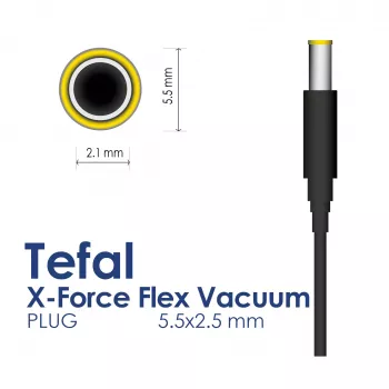 Fonte de alimentação Akyga AK-PD-22 para Tefal / Rowenta X-Force Flex 29 V / 0,74 A, 21,46 W, 5,5 x 2,5 mm, 1,8 m, branco