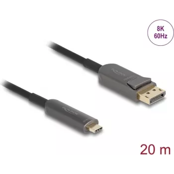 Cabo ótico ativo DELOCK USB-C para DisplayPort 20 m, modelo 81607
