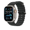 Pulseira Ocean Preta 49 mm - Acabamento em titânio natural