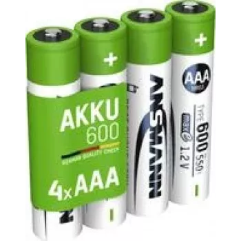 Ansmann 1x4 pilha recarregável NiMH Micro AAA Tipo 600 min. 550 mAh 1311-0022 (1311-0022)