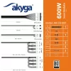 Fonte de alimentação ATX Akyga AK-C2-600 Classic 600 W, semimodular, PFC ativo, ventoinha de 120 mm