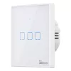 Interruptor de luz inteligente de parede Sonoff T2 EU TX 3 canais Wi‑Fi + RF 433 controlo