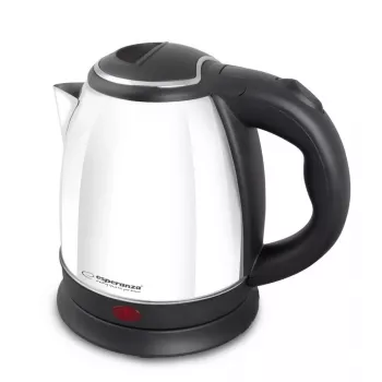 Chaleira elétrica ESPERANZA EKK128W 1,0 L corpo em aço inoxidável, 1350 W, sem fios, base 360°, desligamento automático