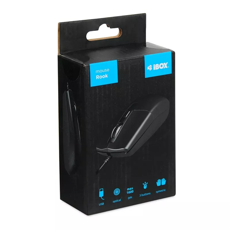 Rato IBox IMOF010 universal ambidestro USB Type-A ótico 1600 DPI