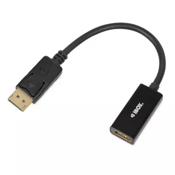 Adaptador de cabo DisplayPort para HDMI IBOX iadp4k — DisplayPort (macho) para HDMI (fêmea), ficha reta, suporte 4K, prateado