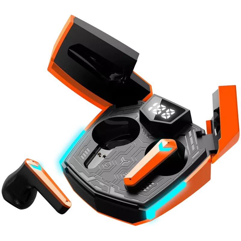 Auscultadores Canyon GTWS-2 sem fios Ear-Hook Gaming USB Type-C com dock de carregamento Laranja (CND-GTWS2O)