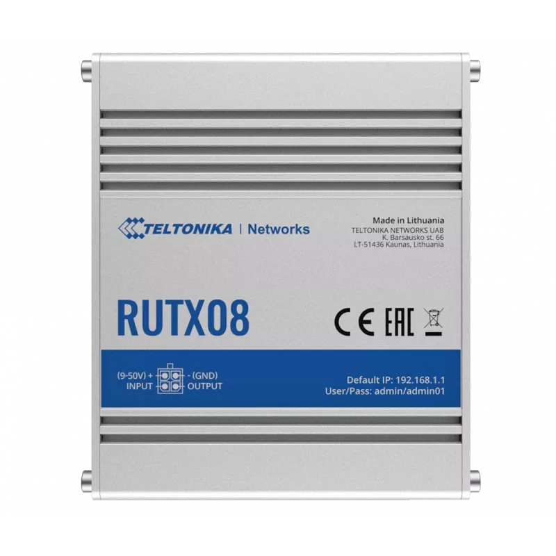 Teltonika RUTX08 router com fios Gigabit Ethernet aço inoxidável