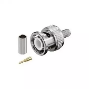 Goobay 11333 Ficha BNC de crimpar para cabo RG 58/U, pino dourado