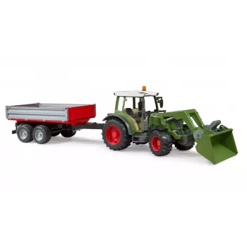 Trator de brincar BRUDER Fendt Vario 211 com carregador frontal e atrelado lateral