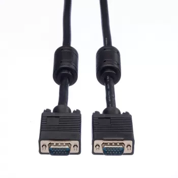Cabo de monitor ROLINE com núcleo de ferrite+DDC, HD15 ST-ST 3,0m (11.04.5653)