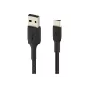 Cabo entrançado USB-C para USB-A 15 cm preto
