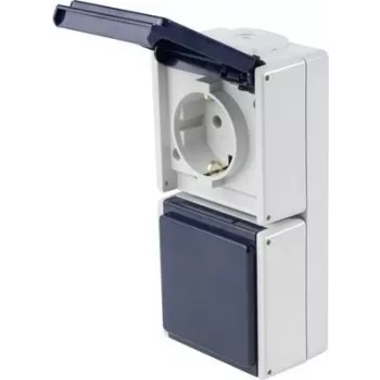 as - Schwabe 62462 Tomada de sobrepor IP54 cinzenta (62462)