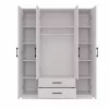 Topeshop ROMANA 160 BIEL KPLB Roupeiro/armário de quarto 11 prateleiras 4 porta(s) branco