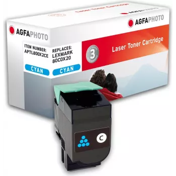 Tinteiro de toner compatível ciano (alternativa a Lexmark 80C0X20, Lexmark 800X2) para Lexmark CX510de