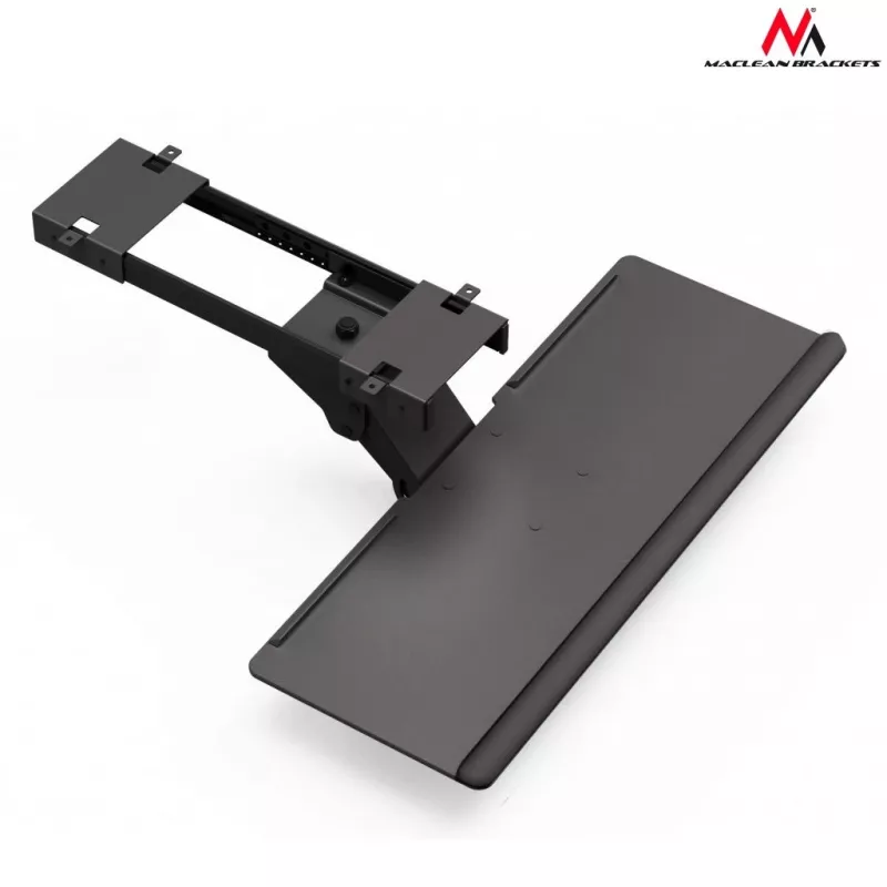 Maclean MC-757 suporte de teclado para debaixo da secretária, aço, máx. 2 kg, preto
