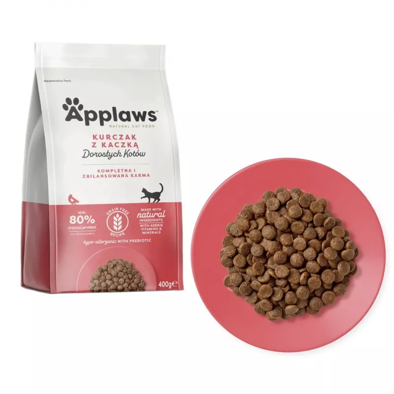 APPLAWS Adult Chicken com Pato - Alimento seco para gatos - 400 g