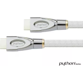 Cabo de ligação High-Speed-HDMI® com Ethernet 4K2K / UHD, ATIVO, 24K contactos banhados a ouro, OFC, trança de nylon branca, 20m, Série PYTHON® (GC-M0168)