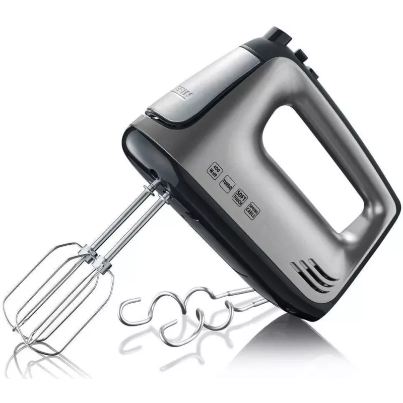 SEVERIN HM 3832 - batedeira manual - 400 W - cinzento metálico/preto/aço inoxidável